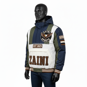 Premium Nylon Polyester Windbreaker <b>Jacket</b> Multi Color Panel Design Embroidery And Chenille Logo Windbreaker <b>Jacket</b> for man - Product Image 3