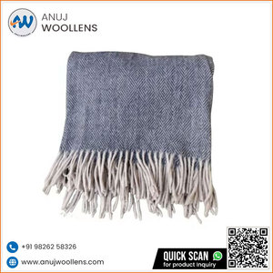 Meilleure qualité King Size coton bleu marine couvertures célèbre diamant chevrons conception jette - Product Image 5