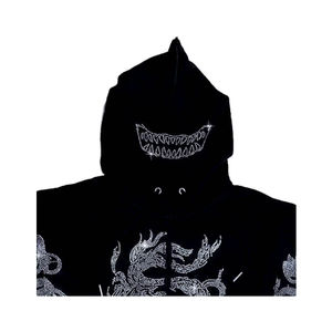 Venta al por mayor de alta calidad personalizado cremallera completa Upi Rhinestone logo Sudadera con capucha Rhinestone personalizado Rhinestones personalizado Sudadera con capucha - Product Image 6