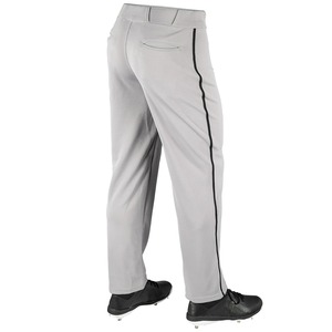 Pantalon de baseball gris uni pour homme avec bordure jaune, fermeture éclair, coupe ajustée, respirant, en polyester, protection UV, évacuation de l'humidité pour l'hiver - Product Image 3