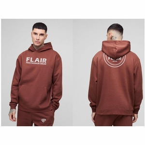 เสื้อฮู้ดสวมหัวผ้าฝ้ายอินทรีย์100% ของผู้ชายเสื้อแนวสตรีทผ้าหนาขนาดใหญ่ปักลูกปัดลายสีพื้น - Product Image 1