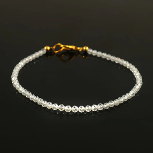 Venta al por mayor personalizado 3mm redondo Natural Zirconia Micro facetado cuentas redondas pulsera de piedra para hombres y mujeres joyería de moda elástica - Product Image 3