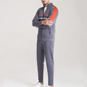 Vente à chaud de haute qualité à manches longues avec fermeture éclair complète Jersey et pantalon ensembles assortis survêtement en polyester et coton personnalisé pour hommes - Product Image 2