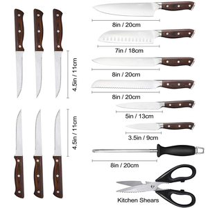 Couteaux Damas faits à la main ensemble de couteaux de chef de cuisine en acier inoxydable de 9 pièces - Product Image 2