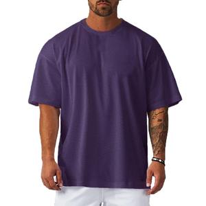 Camisetas de talla grande personalizables para hombre, parte inferior Flexible con hombros caídos, 100% algodón, OEM, cuello redondo, camiseta Lose Fit - Product Image 1