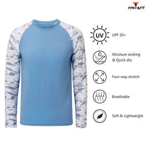 Protection solaire extérieur polyester tissu Sublimation imprimé conception chemises de pêche hommes chemises de pêche à manches longues - Product Image 5