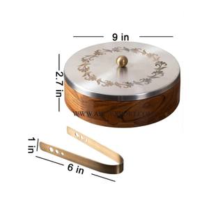 Récipient pour chapati en bois de bambou de qualité supérieure, couleur marron, cuisine classique - Product Image 3