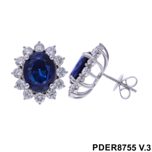 Pendientes de Halo floral de oro de 14 quilates con diamantes de corte brillante de 2,4 CTW, pulseras de diamantes exquisitos, brazaletes con diamantes de 2,4 CTW - Product Image 6