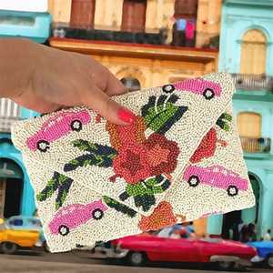 Bolsos de Mano Bohemios Hechos a Mano con Cuentas de Algodón para Mujer, Estilo Indio, para Eventos Nocturnos, Compras, Bolsos de Mensajero - Product Image 6