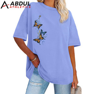 Camiseta de Algodón Extra Grande para Mujer, Corte Holgado, Informal, Top de Verano, Moderna, para Uso Diario - Product Image 1