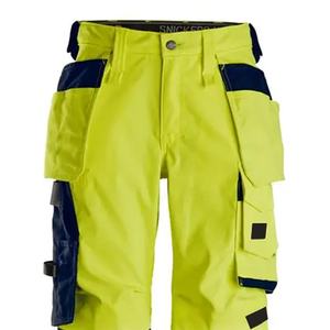 Pantalons de travail de sécurité réfléchissants pour hommes, pantalons cargo haute visibilité, pantalons de travail de chantier haute visibilité, pantalons pour hommes lavés - Product Image 3