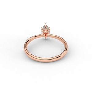 Bague solitaire vintage classique avec diamant de laboratoire taille marquise, monture minimaliste en or jaune/blanc/rose 9 carats plaqué rhodium - Product Image 3