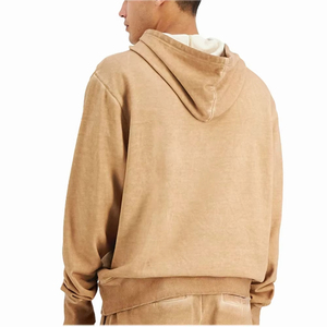 Venta al por mayor de ropa deportiva de moda de los hombres de logotipo personalizado con capucha y conjunto corto de manga larga de lana impermeable de invierno de impresión ropa de calle - Product Image 3