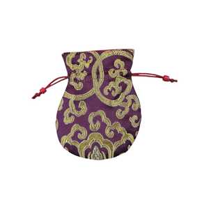 Pochette à cordon écologique et tendance pour bijoux, pièces de monnaie, chapelets, colliers, motifs inspirés des cultures traditionnelles - Product Image 6