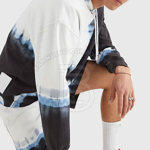 Haute qualité 100% coton impression personnalisée Jogging piste survêtement unisexe hommes survêtement sweat à capuche ensemble short - Product Image 3