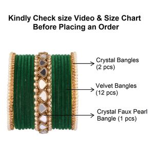 Fabricante indio boda étnica nupcial CZ joyería al por mayor brazalete de terciopelo pulsera cristal piedra brazalete de moda - Product Image 3