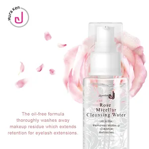 Rose Micellar Cleansing Water Eyelash Glue Remover Private Label Lash Cleanser Oil Free Cleaning Water Eyelash Extension