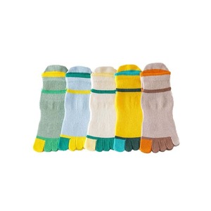 Calcetines de algodón de cinco dedos personalizados, transpirables, estilo de colores mezclados para niños, jóvenes, de punto, al por mayor, para uso diario - Product Image 1