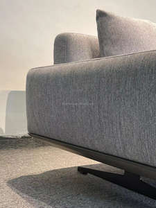 ソファ高級リビングルーム家庭用家具ソフトドリームシリーズ快適でモダンなイタリアンソファ新しい布張りグレー生地 - Product Image 4