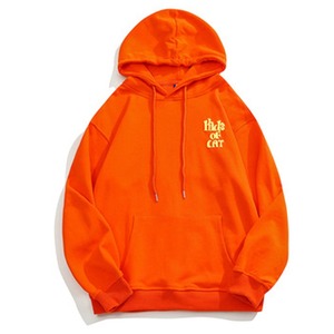 เสื้อฮู้ดพิมพ์ลายพัฟผ้าฝ้ายเกรดสูงสำหรับผู้ชายเสื้อดีไซน์ทันสมัยพร้อมปักโลโก้หนา - Product Image 1