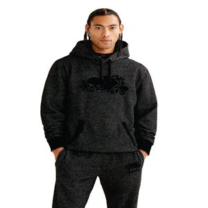 Sudadera con capucha de algodón para hombre con logotipo personalizado OEM estampado manga larga diseño en blanco negro de moda para la temporada de invierno - Product Image 1