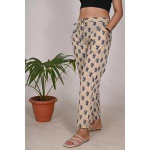 Block Print Cotton Pajama for <b>Women</b> Elastic Waist Sleepwear <b>Trousers</b> <b>Lightweight</b> Breathable Nightwear Pajamas - Product Image 3