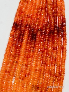 Cuentas Rondelle facetadas sombreadas de cornalina natural, 5mm, tamaño 8 pulgadas, hebra para fabricación de joyas y diseños artesanales - Product Image 3