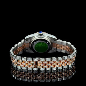 Reloj de Pareja de Hip Hop Personalizable con Diamantes Redondos, Acero Inoxidable, Esfera de 41 mm, Deportivo, Regalo de Compromiso, Boda, Aniversario - Product Image 5