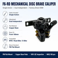Frein à disque mécanique double à action simple F6-RD Plus avec étrier à base en cuivre et plaquettes pour vélo de route, vélo pliant, vélo de ville ODM