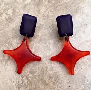 <b>Fashion</b> Abstract <b>Earrings</b> Wood & Resin Pattern <b>Drop</b> Hoops Black Green <b>Earrings</b> For Girls Supplier Bulk At Best Price - Product Image 4