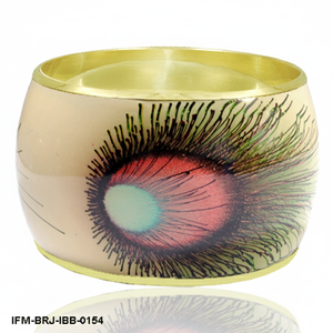 Bracelet en laiton artisanal avec plume de paon en émail Art vintage Style ethnique indien Kada Bracelet pour femmes - Product Image 2