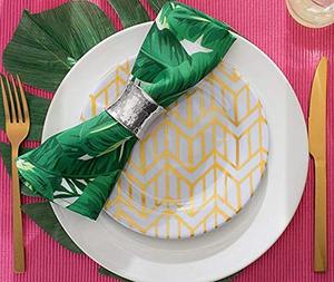 Lot de 4 vente en gros moderne or luxe noël décoratif table en métal demi-cercle ronds de serviette porte-serviettes en métal doré - Product Image 4