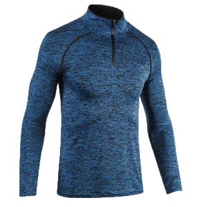 Camiseta de carreras con cremallera para hombre, Camiseta deportiva personalizada de poliéster de talla grande para hombre, Camiseta holgada de secado rápido para correr para hombre - Product Image 2