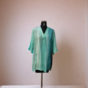 Ligero rayón Tie Dye Kaftan vestido estilo Vintage playa cubrir con cordón frontal cintura colores personalizados para mujeres de verano - Product Image 3