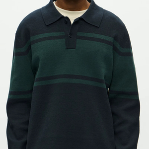 Pull en maille pour homme, coupe décontractée, col en V, vêtements d'hiver, durable, confortable, coupe moderne, poignets élastiques - Product Image 1