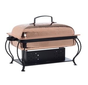 Hotel boda banquete 9.0L Acero inoxidable calentador de alimentos oro y plata Buffet Alcohol calefacción plato de frotamiento redondo - Product Image 1