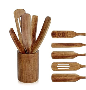 Wood Sourdough <b>Spurtle</b> Slotted Spatula Wood Spatulas Custom Logo Long Handle Natural Spoons - Product Image 3