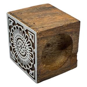 กล่องไม้ใส่เทียนทีไลท์ (ไม่มีเทียนทีไลท์) ทำด้วยมือรูปทรงสี่เหลี่ยมผืนผ้าของตกแต่งบ้าน - Product Image 5