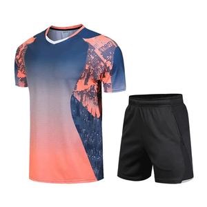 ชุดเทนนิสสำหรับทั้งชายและหญิงชุดเสื้อแบดมินตันกางเกงขาสั้นผ้าคอตตอนพิมพ์ซับลิเมชันออกแบบโลโก้ได้ตามต้องการ - Product Image 1