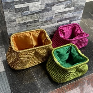 Nhiều Màu sắc/cầu vồng màu kim loại sợi Crochet/Tote Túi xách xu hướng túi thời trang cho phụ nữ - Product Image 2