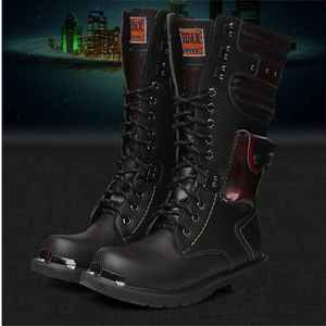 Botas de Caza para Exteriores con Logotipo Personalizado, Botas de Trabajo Resistentes de Gran Tamaño, Botas de Motocicleta de Cuero - Product Image 3