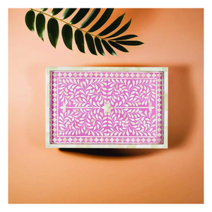 Incrustaciones de hueso personalizadas bandeja India hecha a mano en varios colores mejor venta bandeja de servicio con incrustaciones de hueso nuevas incrustaciones de hueso - Product Image 6