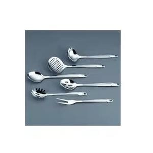 Ensemble de service à salade en acier inoxydable argenté avec poignée en résine violette Vaisselle polie naturelle Ensemble décoratif de sécurité alimentaire - Product Image 2