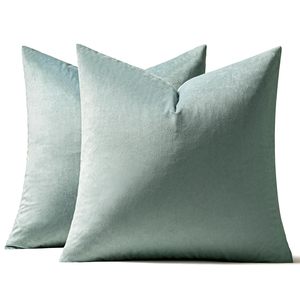 <b>Decorative</b> Throw <b>Pillow</b> Covers with Tassels Fringe Boho Accent Cushion Case Pack of 2 Velvet Solid Color Patchwork - Product Image 6