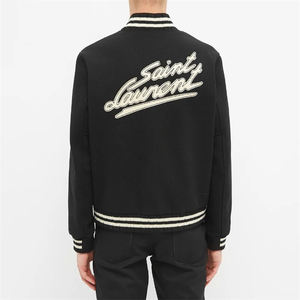 Vestes universitaires en laine pour hommes Personnalisable Respirant à capuche Stand High Street Réversible Chenille Broderie Baseball Patchwork - Product Image 3