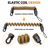 Sangle de sécurité en nylon élastique enroulée avec crochet de fixation rapide pour télémètre, pour la chasse, l'observation des oiseaux et les équipements de plein air