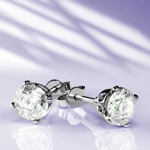 2 Carat Total Weight Diamond Earrings. 14K Solid Gold Lab Grown Diamond Studs. VS DEF Color. Diamond Earrings, Diamond Studs. - Product Image 2