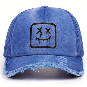Distressed Trucker <b>Hat</b> For <b>Men</b> And Women Adjustable Breathable Design Casual Stylish Comfortable Everyday Outdoor Wear - Product Image 2