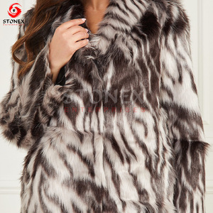 Abrigo largo de piel sintética para mujer al por mayor personalizado con doble sombra abrigo de piel natural y chaqueta para mujer - Product Image 2