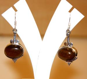 Boucles d'oreilles en ambre naturel 925 Sterling fabriquées à la main Turquoise diamant ethnique forme ovale pierres de cristal de guérison bijoux idée cadeau - Product Image 5